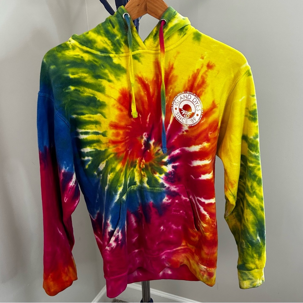 Island Dyes Rainbow Tie-Dye Hoodie – Size S